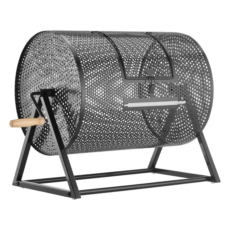 VEVOR Raffle Ticket Spinner, 16.1" x 11.9" Holds 5000 Tickets or 200 Ping Pong Balls, Raffle Drum Lottery Spinning Cage with Reinforced Handle, Stable Triangular Stand, for Events, Gatherings, Black