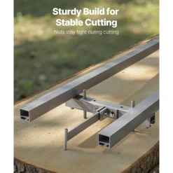 VEVOR Rail Mill Guide System, 12 ft 4 Crossbar Chainsaw Mill Kits, Aluminum Saw Milling Rails System Works with Chainsaw, 2 Wedges, Adjustable Rail Milling Guide Kit for Builders Woodworkers
