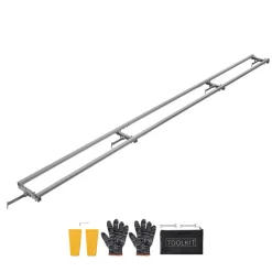 VEVOR Rail Mill Guide System, 12 ft 4 Crossbar Chainsaw Mill Kits, Aluminum Saw Milling Rails System Works with Chainsaw, 2 Wedges, Adjustable Rail Milling Guide Kit for Builders Woodworkers