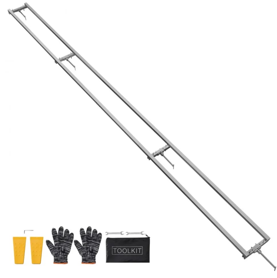 VEVOR Rail Mill Guide System, 12 ft 4 Crossbar Chainsaw Mill Kits, Aluminum Saw Milling Rails System Works with Chainsaw, 2 Wedges, Adjustable Rail Milling Guide Kit for Builders Woodworkers
