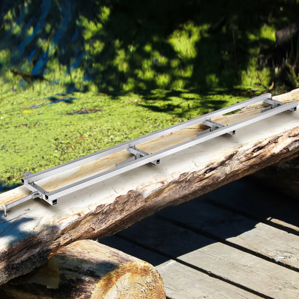 VEVOR Rail Mill Guide System, 9 ft Milling Guide, 4 Crossbar Kits Chainsaw Mill Rail Guide, Aluminum Adjustable Saw Mill Rail System Work with Chainsaw Mills for Builders and Woodworkers