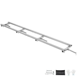 VEVOR Rail Mill Guide System, 9 ft Milling Guide, 4 Crossbar Kits Chainsaw Mill Rail Guide, Aluminum Adjustable Saw Mill Rail System Work with Chainsaw Mills for Builders and Woodworkers