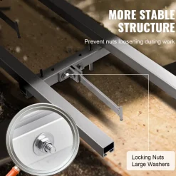 VEVOR Rail Mill Guide System, 9 ft Milling Guide, 4 Crossbar Kits Chainsaw Mill Rail Guide, Aluminum Adjustable Saw Mill Rail System Work with Chainsaw Mills for Builders and Woodworkers