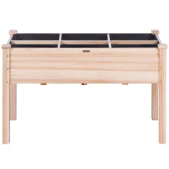 VEVOR Raised Garden Bed, 3.9 x 1.9 x 2.5 ft Wooden Planter Box, Elevated Outdoor Planting Boxes with Legs, for Growing Flowers/Vegetables/Herbs in Backyard/Garden/Patio/Balcony, Burlywood