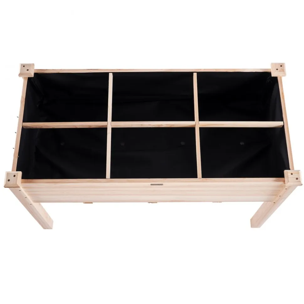 VEVOR Raised Garden Bed, 3.9 x 1.9 x 2.5 ft Wooden Planter Box, Elevated Outdoor Planting Boxes with Legs, for Growing Flowers/Vegetables/Herbs in Backyard/Garden/Patio/Balcony, Burlywood