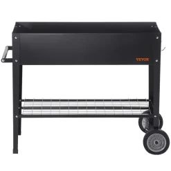 VEVOR Raised Garden Bed, 42.5 x 19.5 x 31.5 inch Galvanized Metal Planter Box, Elevated Outdoor Planting Boxes with Legs, for Growing Flowers/Vegetables/Herbs in Backyard/Garden/Patio/Balcony, Black
