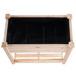 VEVOR Raised Garden Bed, 34 x 18 x 30 in Wooden Planter Box, Elevated Outdoor Planting Boxes with Legs, for Growing Flowers/Vegetables/Herbs in Backyard/Garden/Patio/Balcony, Burlywood