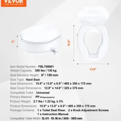 VEVOR Raised Toilet Seat, 6