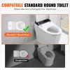 VEVOR Raised Toilet Seat, 3.5" Height Raised, 300 lbs Weight Capacity, for Standard Round Toilet, Aluminum Handrail, with EVA Armrest Padding, for Elderly, Handicap, Patient, Pregnant, Medical