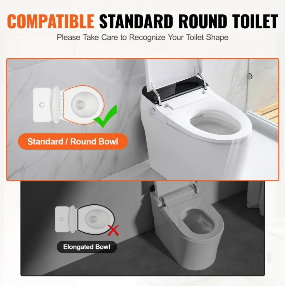 VEVOR Raised Toilet Seat, 3.5" Height Raised, 300 lbs Weight Capacity, for Standard Round Toilet, Aluminum Handrail, with EVA Armrest Padding, for Elderly, Handicap, Patient, Pregnant, Medical