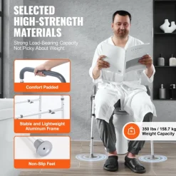 VEVOR Raised Toilet Seat, 7-Position Height Adjustment 19.3