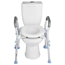VEVOR Raised Toilet Seat with Arms, 350 lbs Capacity, 5-Inch Lift Height & Adjustable Width, Widened Commode Elevated Toilet Seat Riser with Handles for Seniors, Elderly, Handicap, Disabled, Adults