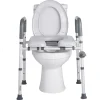 VEVOR Raised Toilet Seat with Arms, 300 lbs Load Capacity, 3.5-Inch Lift Height, Widened Commode Elevated Toilet Seat Riser with Padded Handles for Seniors, Elderly, Handicap, Disabled, and Adults
