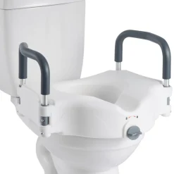 VEVOR Raised Toilet Seat with Arms, 300 lbs Load Capacity, 5-Inch Lift Height, Widened Commode Elevated Toilet Seat Riser with Padded Handles for Seniors, Elderly, Handicap, Disabled, and Adults Use