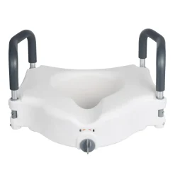 VEVOR Raised Toilet Seat with Arms, 300 lbs Load Capacity, 5-Inch Lift Height, Widened Commode Elevated Toilet Seat Riser with Padded Handles for Seniors, Elderly, Handicap, Disabled, and Adults Use