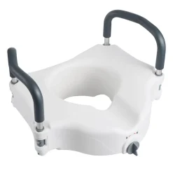 VEVOR Raised Toilet Seat with Arms, 300 lbs Load Capacity, 5-Inch Lift Height, Widened Commode Elevated Toilet Seat Riser with Padded Handles for Seniors, Elderly, Handicap, Disabled, and Adults Use