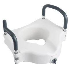 VEVOR Raised Toilet Seat with Arms, 300 lbs Load Capacity, 5-Inch Lift Height, Widened Commode Elevated Toilet Seat Riser with Padded Handles for Seniors, Elderly, Handicap, Disabled, and Adults Use