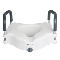 VEVOR Raised Toilet Seat with Arms, 300 lbs Load Capacity, 5-Inch Lift Height, Widened Commode Elevated Toilet Seat Riser with Padded Handles for Seniors, Elderly, Handicap, Disabled, and Adults Use