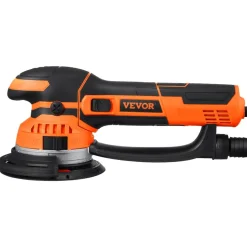 VEVOR Random Orbital Sander, 6-Inch DA & GA Dual Action Orbital Sander, 850W 7400PRM 6 Variable Speed Electric Palm Sander with 10PCS Sandpapers, Dust Connector for Woodworking Detailing Sanding