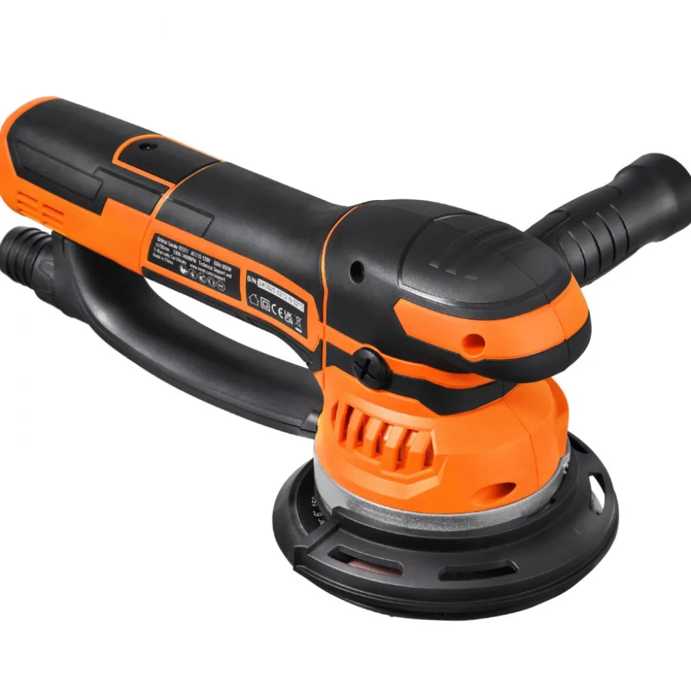 VEVOR Random Orbital Sander, 6-Inch DA & GA Dual Action Orbital Sander, 850W 7400PRM 6 Variable Speed Electric Palm Sander with 10PCS Sandpapers, Dust Connector for Woodworking Detailing Sanding