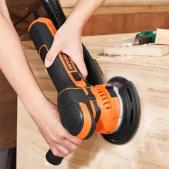 VEVOR Random Orbital Sander, 6-Inch DA & GA Dual Action Orbital Sander, 850W 7400PRM 6 Variable Speed Electric Palm Sander with 10PCS Sandpapers, Dust Connector for Woodworking Detailing Sanding