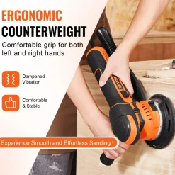VEVOR Random Orbital Sander, 6-Inch DA & GA Dual Action Orbital Sander, 850W 7400PRM 6 Variable Speed Electric Palm Sander with 10PCS Sandpapers, Dust Connector for Woodworking Detailing Sanding