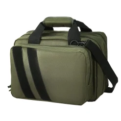 VEVOR Range Bag for 2 Pistols, Tactical Gun Bag with 2 Built-in Removable Pistol Bags & 6 Detachable Magazines, Gun Range Bag for Outdoor Hunting Shooting, Lockable Carrying Handgun Bag Case, Green