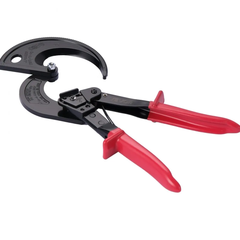 VEVOR Ratcheting Cable Cutter, Spring Steel Blades with Insulated Handles, Quick-Release Button, Heavy Duty Ratchet Cable Wire Cutter for Cutting Copper & Aluminum Cables Up to 800 MCM / 400 mm²