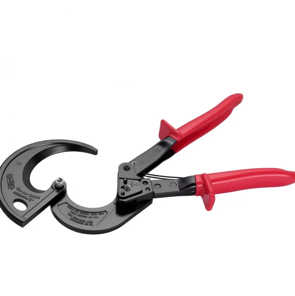 VEVOR Ratcheting Cable Cutter, Spring Steel Blades with Insulated Handles, Quick-Release Button, Heavy Duty Ratchet Cable Wire Cutter for Cutting Copper & Aluminum Cables Up to 800 MCM / 400 mm²