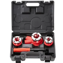 VEVOR Ratchet Pipe Threader Kit, 1/2" NPT, 3/4" NPT, 1" NPT Manual Ratcheting Pipe Threader, Portable Pipe Threading Tool Set with 3PCS NPT Dies, Storage Case for Galvanized Aluminum Iron Copper Pipes