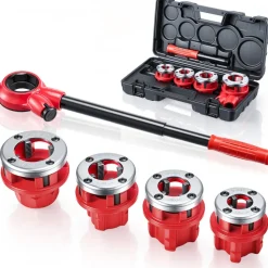 VEVOR Ratchet Pipe Threader Kit with 7 Dies, 3/8