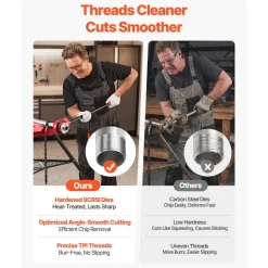 VEVOR Ratchet Pipe Threader Kit with 7 Dies, 3/8