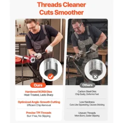 VEVOR Ratchet Pipe Threader Kit with 3 Dies, 1/2