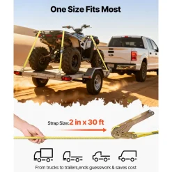 VEVOR Ratchet Straps, 2 in x 30 ft, Heavy Duty Tie Down Straps with Double J Hook, 10,000 lbs Break Strength, Tie Down Ratcheting for Moving, Trailers, Motorcycles, Kayaks, Car Roof, 10 Pack