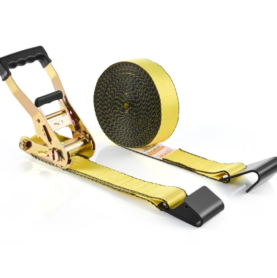 VEVOR Ratchet Tie Down Straps (10PK), 10000 lb Break Strength, Endless Ratchet with 10 Premium 2" x 30' Tie Downs Heavy Duty, Track Spring Fittings for Moving Securing Cargo, Appliances, Motorcycle