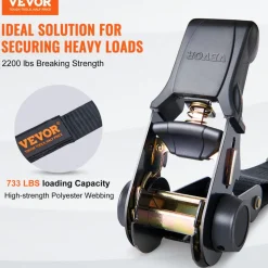 VEVOR Ratchet Tie Down Straps (4PK), 2200 lb Max Break Strength, Includes 4 Premium 1