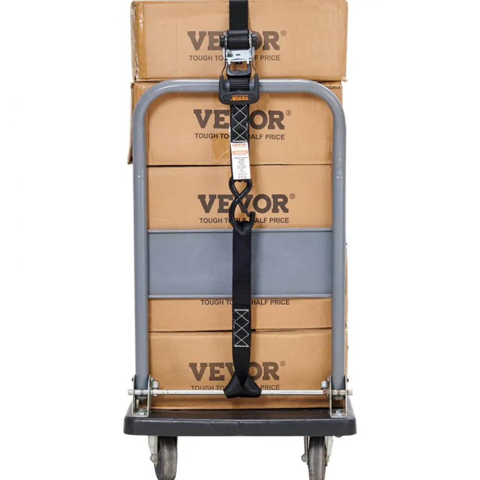 VEVOR Ratchet Tie Down Straps (4PK), 5208 lb Max Break Strength, Includes 4 Premium 1.6" x 8' Rachet Tie Downs with Padded Handles, for Moving Securing Cargo, Appliances, Lawn Equipment, Motorcycle