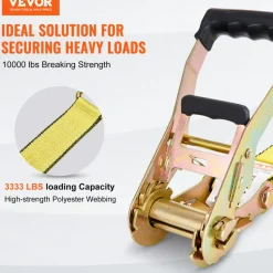VEVOR Ratchet Tie Down Straps (4PK), 10000 lb Break Strength, Double J Hook Includes 4 Premium 2