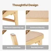 VEVOR Rattan Bench, 43.3" Wooden Rattan Bench, Entrywway Bench with Oak Wood Legs, Bedroom End of Bed Boho Bench with Hand Woven Rattan, for Living Room, Kitchen