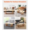 VEVOR Rattan Coffee Table, Rectangle PE Rattan Woven Wood Coffee Table with MDF Top, 32-Inch Modern Boho Style Storage Coffee Table with Retro Metal Hinges, for Living Room, Bedroom & Small Spaces