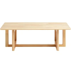VEVOR Rattan Coffee Table, Rectangle Rattan Woven Wood Coffee Table with Rubber Wood Top, 47-Inch Modern Boho Storage Coffee Table with Natural Wood Legs, for Living Room, Bedroom & Small Spaces