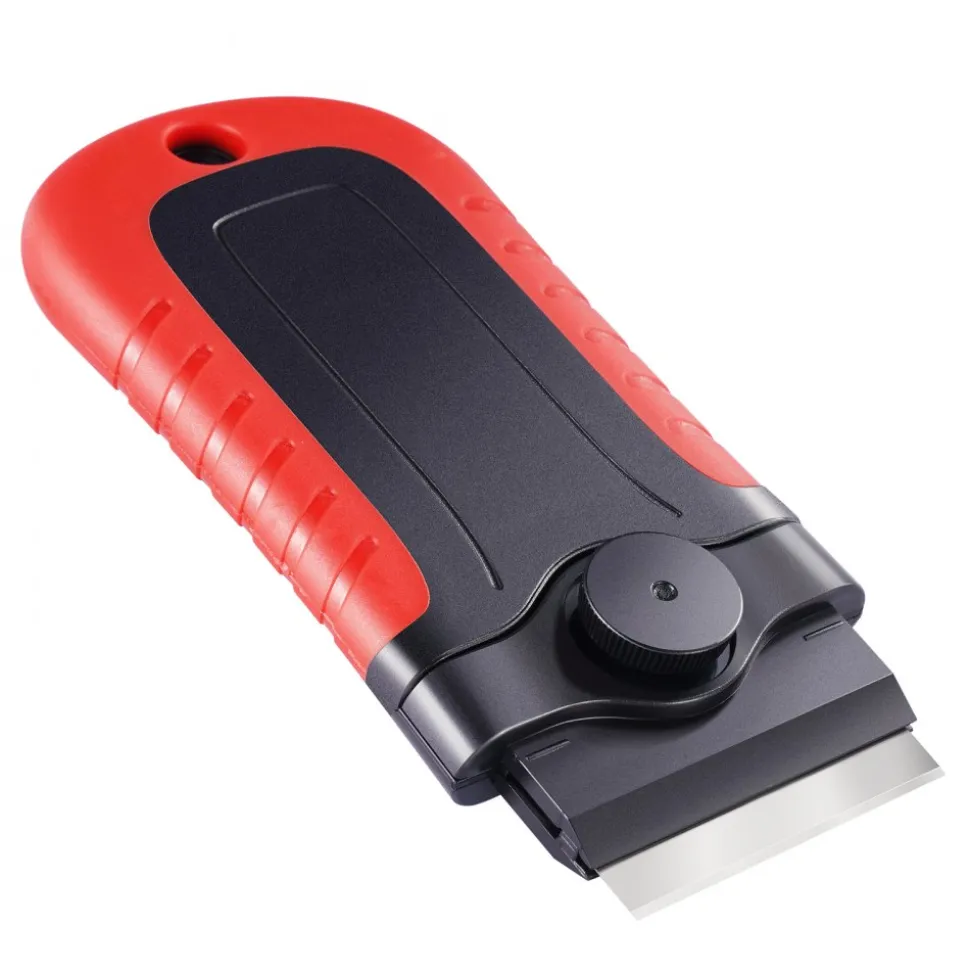 VEVOR Razor Blade Scraper, 15 Extra Blades, Locking Scraper Tool with Security Cap, Carbon Steel and POM Blades, for Cleaning Labels, Stickers, Decals, Paint from Glass Window Stovetop Cooktop Oven