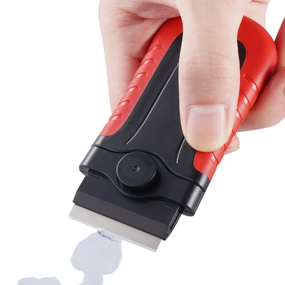 VEVOR Razor Blade Scraper, 15 Extra Blades, Locking Scraper Tool with Security Cap, Carbon Steel and POM Blades, for Cleaning Labels, Stickers, Decals, Paint from Glass Window Stovetop Cooktop Oven
