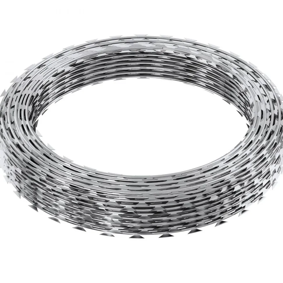 VEVOR Razor Wires, 147 ft Razor Barbed Wire, 3 Rolls Razor Wire Fencing Razor Fence, Razor Ribbon Barbed Wire Galvanized Razor Wire Fence, Rolls Razor for Garden