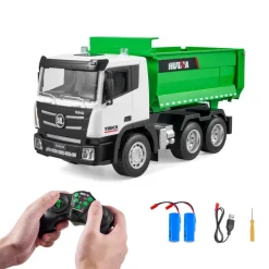 VEVOR RC Dump Truck Toy, 9-Channel 1:18 Scale, Remote Control Dump Truck RC Construction Vehicle Truck Toy with Light & 2 Rechargeable Batteries Birthday Gift for Toddlers Kids Boys and Girls Age 8+