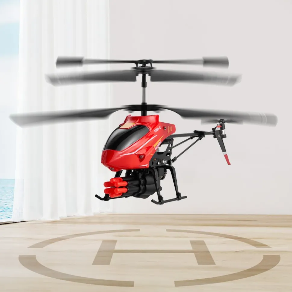 VEVOR RC Helicopter, 2.4GHz Flying Remote Control Helicopter with Shooting Mode, 3.5 Channel RC Airplane for Kid, Altitude Hold, One-Key Takeoff/Landing & LED Lights, Toys for Kids Ages 14 and up