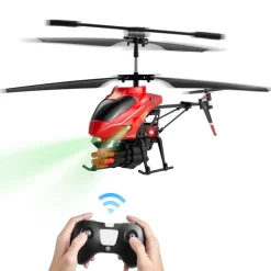 VEVOR RC Helicopter, 2.4GHz Flying Remote Control Helicopter with Shooting Mode, 3.5 Channel RC Airplane for Kid, Altitude Hold, One-Key Takeoff/Landing & LED Lights, Toys for Kids Ages 14 and up