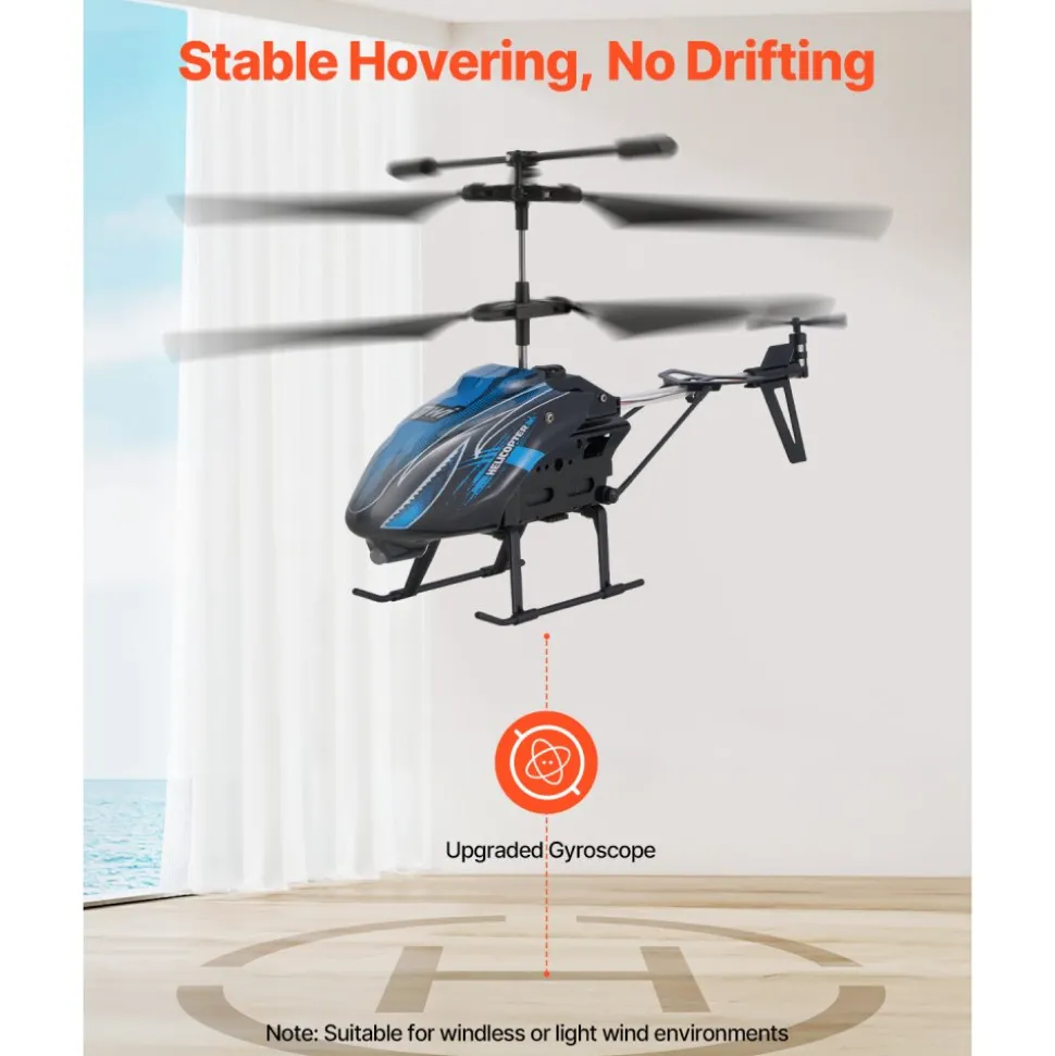 VEVOR RC Helicopter, 2.4GHz Flying Remote Control Helicopter, 3.5 Channel RC Airplane for Kid, 16 Mins Flight Time, Altitude Hold, One-Key Takeoff/Landing & LED Lights, Toys for Kids Ages 8 and up