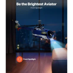 VEVOR RC Helicopter, 2.4GHz 4-Propeller Remote Control Helicopter with 6-Axis Gyro, 4-Channel RC Airplane for Beginner, LED Light & One-Key Takeoff/Landing, Plane Toys for Kids Ages 8 and up