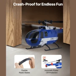 VEVOR RC Helicopter, 2.4GHz 4-Propeller Remote Control Helicopter with 6-Axis Gyro, 4-Channel RC Airplane for Beginner, LED Light & One-Key Takeoff/Landing, Plane Toys for Kids Ages 8 and up